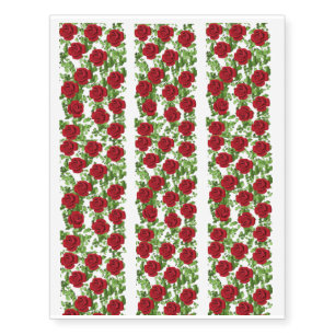 Red Rose Garland Arm/Leg Temporary Tattoos