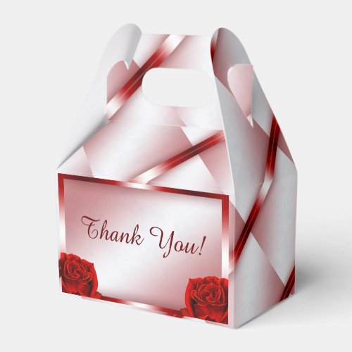Red Rose Geometric Marble Favor Box