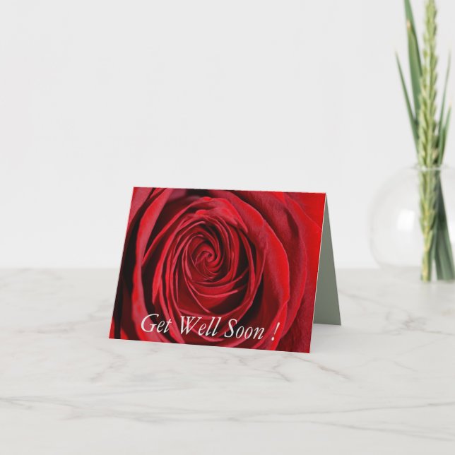 Red Rose Get well Soon Card (Front)