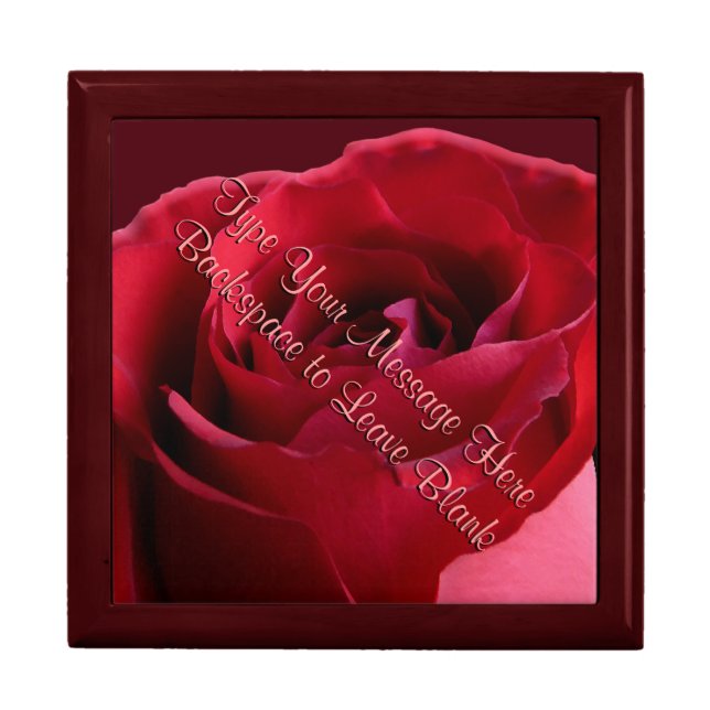 Red Rose Gift Box Personalize Red Rose Jewelry Box (Front)