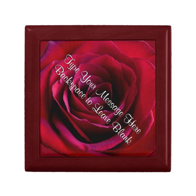 Red Rose Gift Box Personalize Red Rose Jewelry Box (Front)