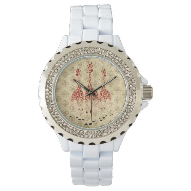 Red Rose Giraffes Watch (Front)