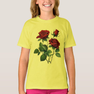 Red Rose Girls' Basic T-Shirt