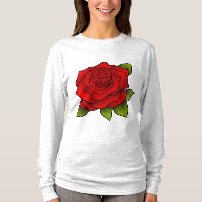 RED ROSE GIRLY T-Shirts (Front)