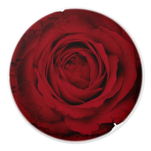 Red Rose Glam Custom Dresser Cabinet Knobs (Front)