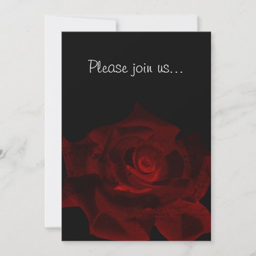 Red Rose Glow Gothic Bridal Shower Invitation