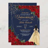 Red Rose Gold Beauty & the Beast Quinceañera