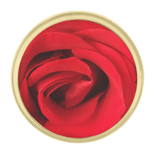 Red Rose Gold Finish Lapel Pin