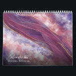Red Rose gold Purple Marble watercolor Glitter  Calendar<br><div class="desc">Custom Personalized Name rose gold,  purple and pink blue marble glitter texture for holiday gifts celebration</div>