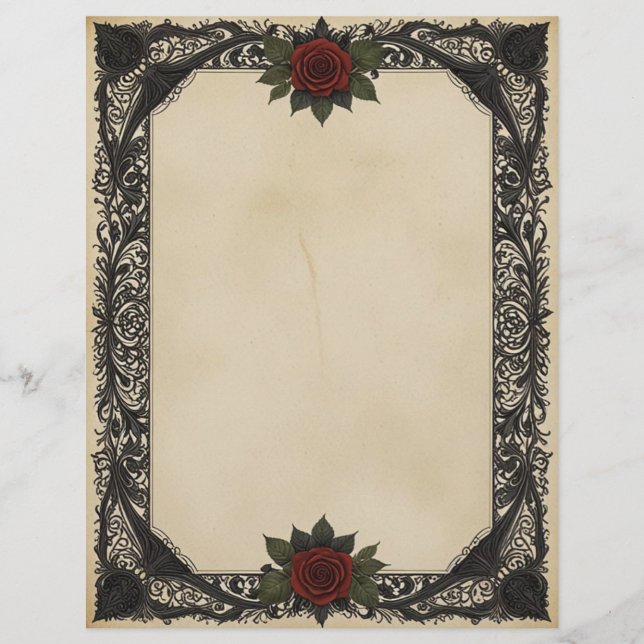 Red Rose Goth Letterhead (Front)
