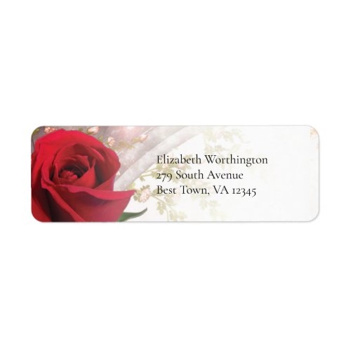 Red Rose Gothic Arch Label