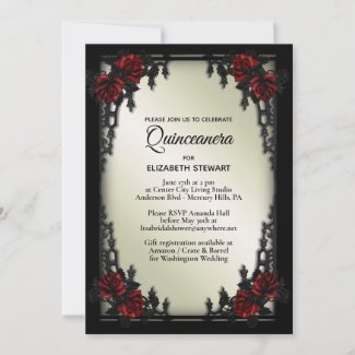 Red Rose Gothic Quinceañera Iron Gate Olive