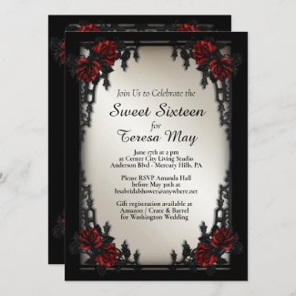 Red Rose Gothic Sweet Sixteen Iron Gate Gold