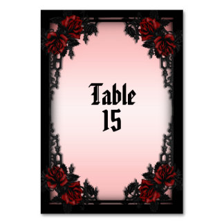 Red Rose Gothic Table Number