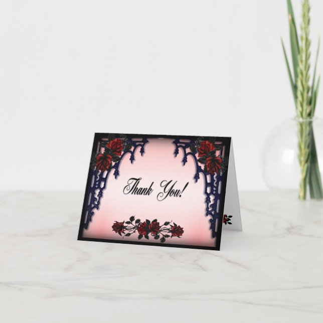 Red Rose Gothic Thank You Blank Inside (Front)