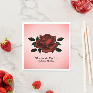 Red Rose Gothic Wedding Napkins