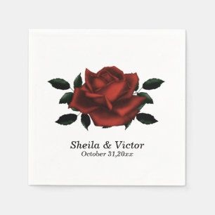 Red Rose Gothic Wedding Napkins
