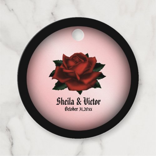 Red Rose Gothic Wedding Personal Favor Tags