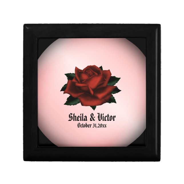 Red Rose Gothic Wedding Personal Gift Box (Front)