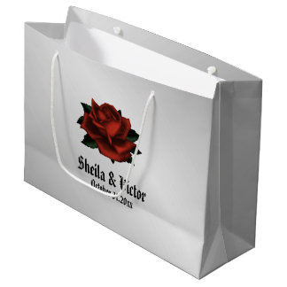 Red Rose Gothic Wedding Personal Large Gift Bag