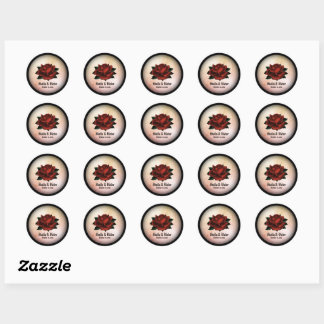 Red Rose Gothic Wedding Personal Peach Stickers