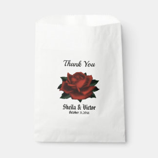Red Rose Gothic Wedding Personal Thank You Favor Bag