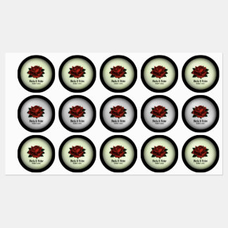 Red Rose Gothic Wedding  Personalized   Labels