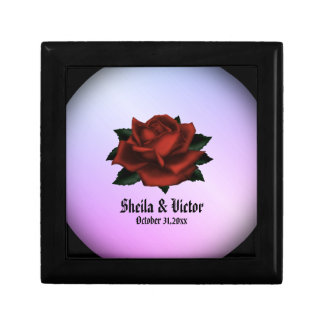 Red Rose Gothic Wedding Personalized Purple Gift Box