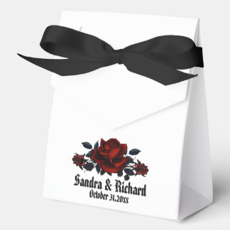 Red Rose Gothic Wedding White Personal Favor Boxes