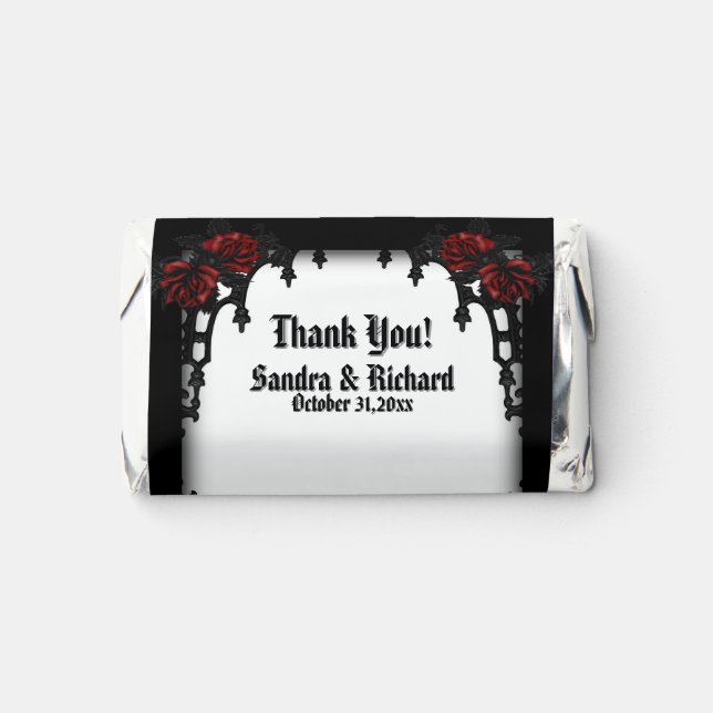 Red Rose Gothic Wedding White Personal   Hershey's Miniatures (Front)