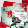 Red Rose Green Lowrider Mexicana Chola Quinceanera Invitation
