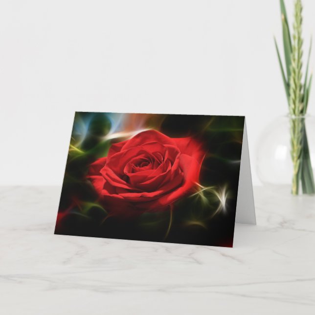 Red Rose Greeting Card (Front)