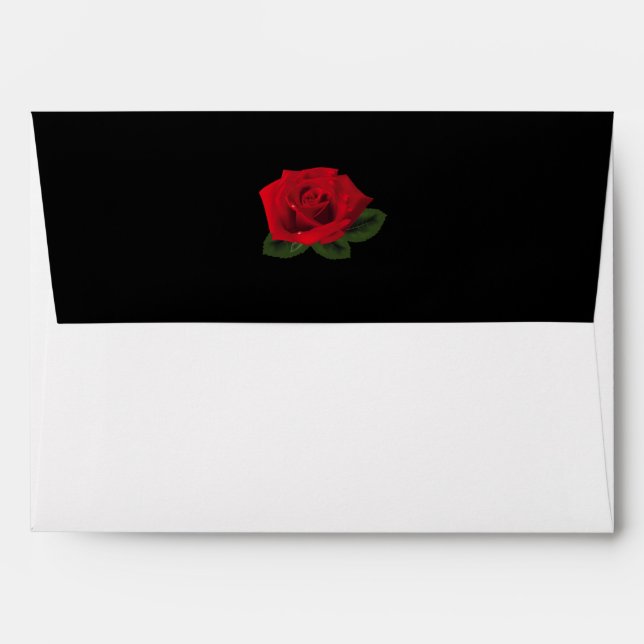 Red Rose Greeting Card Envelope (Back (Top Flap))