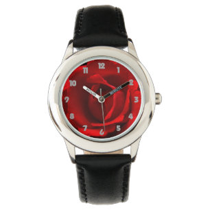 Red Rose Grey Fat Numbers wacna Watch
