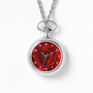 Red Rose Grey Fat Numbers wacna Watch