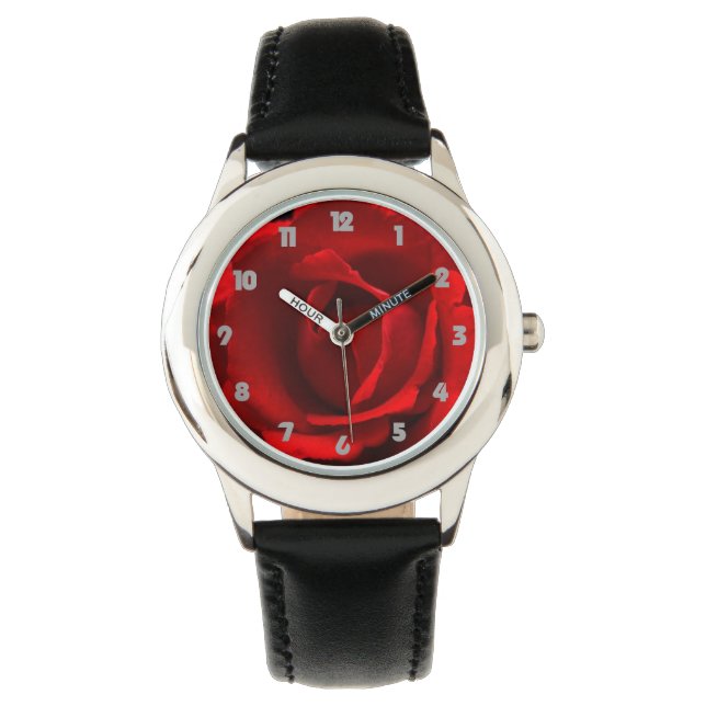 Red Rose Grey Fat Numbers wacnm Watch (Front)