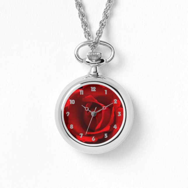 Red Rose Grey Fat Numbers wacnm Watch (Front)