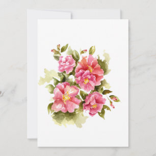 Red Rose Group for Monogram Thank You Card