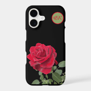 Red Rose - Hand painted - monogram iPhone 17 Case