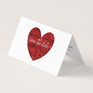 Red Rose Heart, Photo Save The Date Card