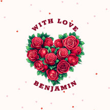 Red rose heart shape floral love valentine's day