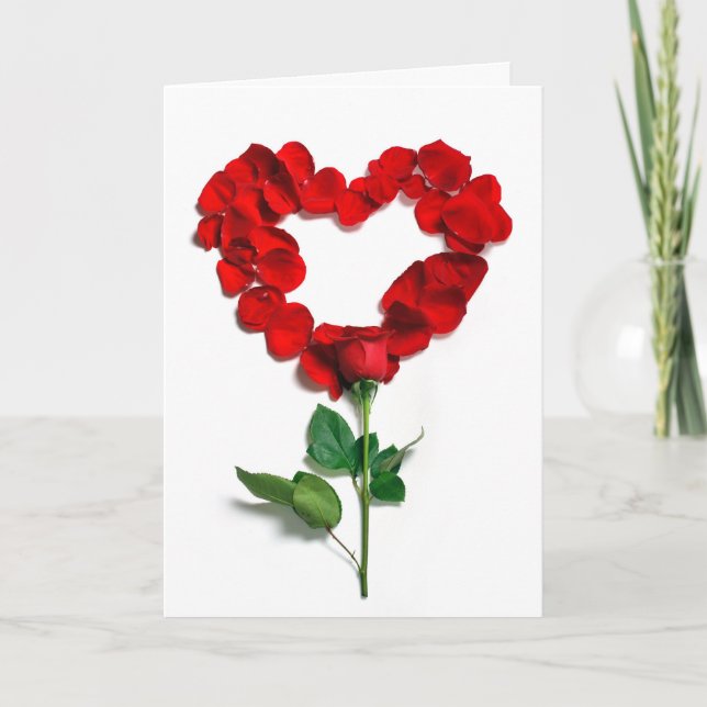 Red Rose Heart Special Occasion Card (Front)