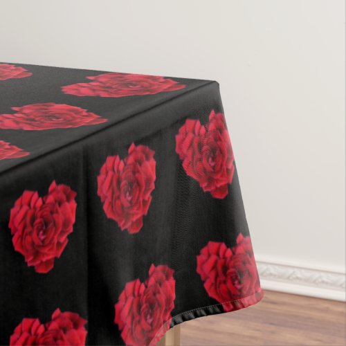 Red Rose Heart Tablecloth