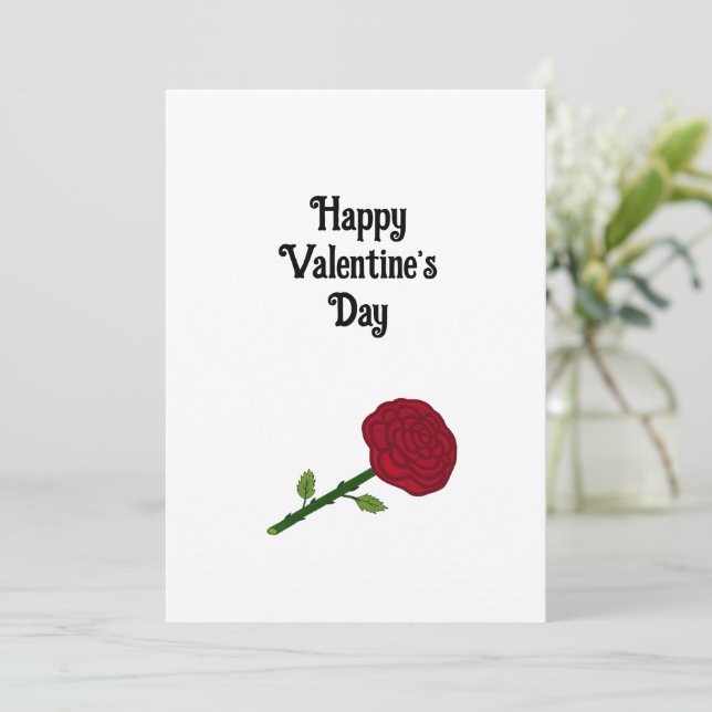 Red rose holiday card (Standing Front)