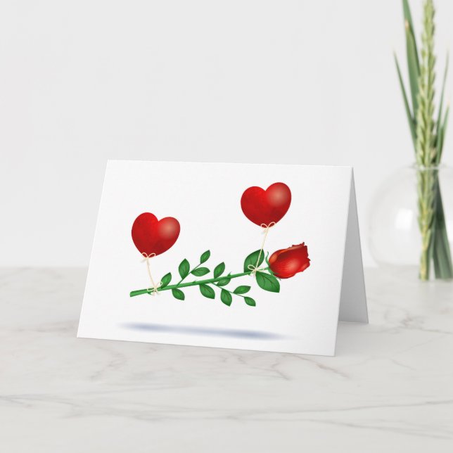 Red rose holiday card (Front)