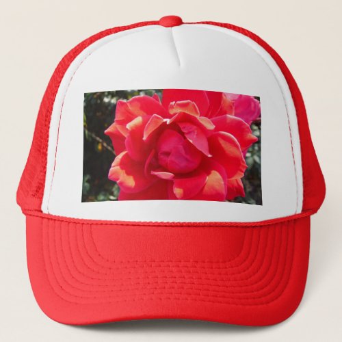 Red Rose  hot pink coral Trucker Hat