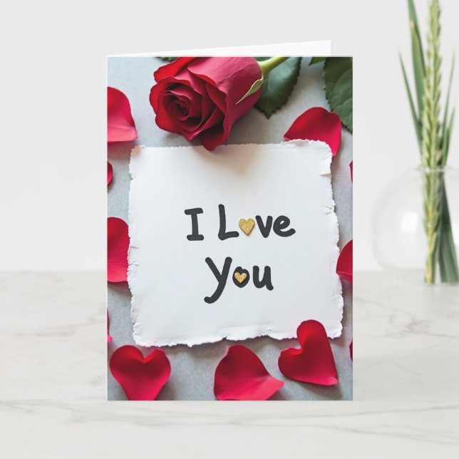 Red Rose I Love You Card (Front)