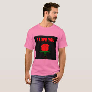 Red Rose I Love You Men's Pink T Shirt