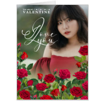 Red Rose  I Love You Valentine Custom Text