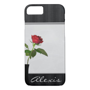 red rose in black vase iPhone 8/7 case